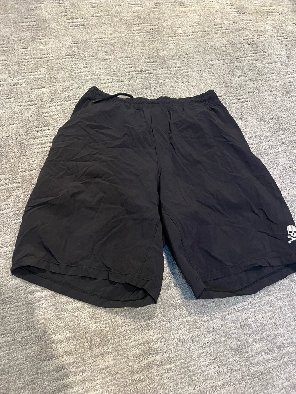 lululemon athletica Black Men's Athletic Shorts with Skull Logo